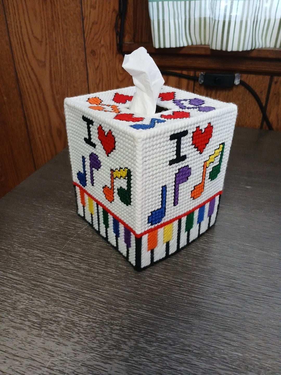 I ❤️ Music Tissue Box Cover, Plastic Canvas | eBay
