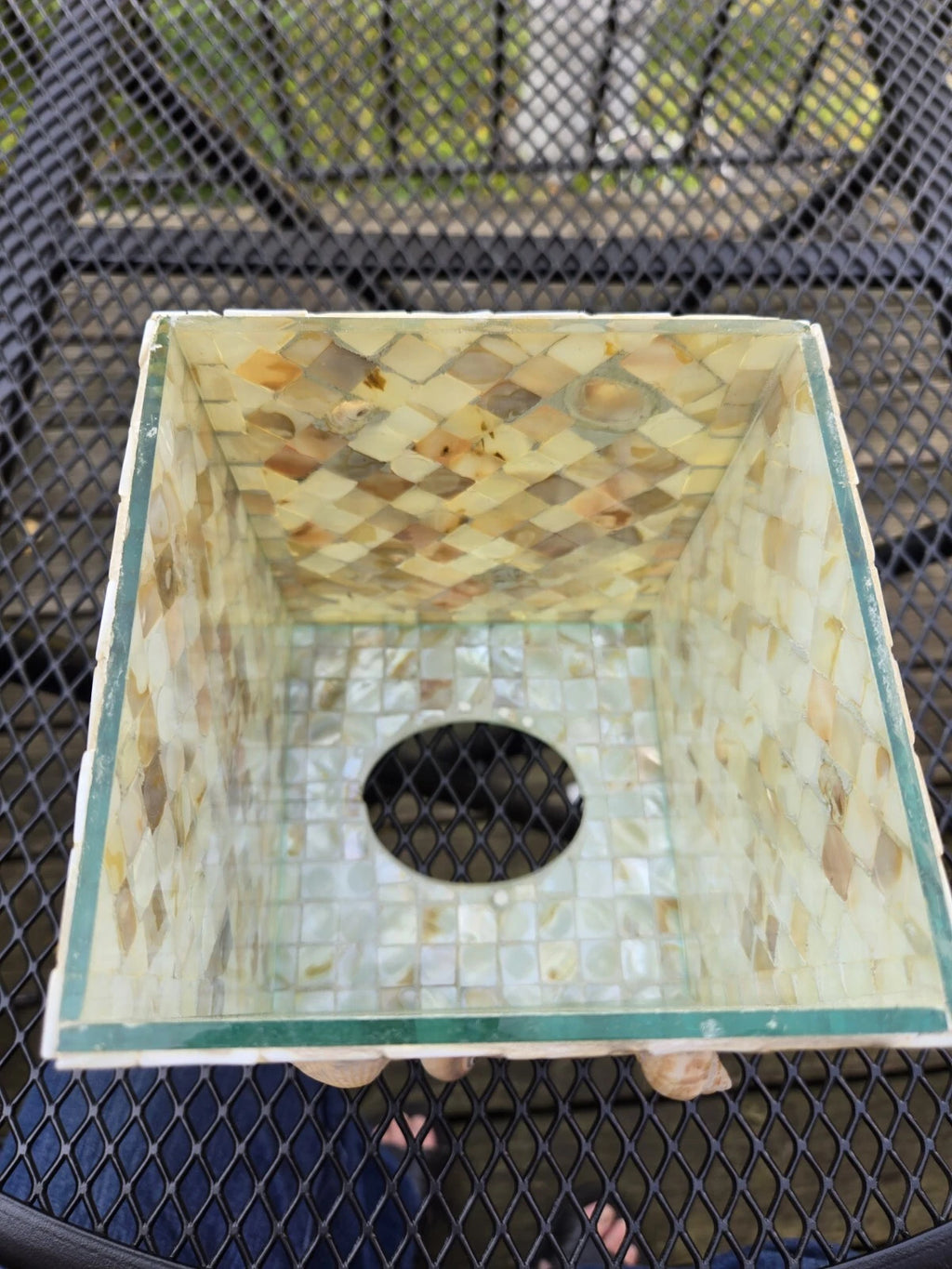 Mosaic Mother of Pearl Inlay Tissue Box Cover Small Seashells Randomly Attached | eBay