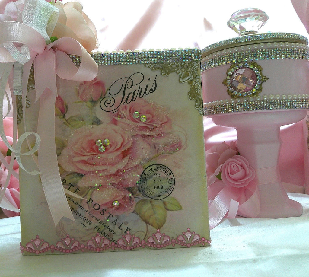 Shabby Chic Victorian Tissue Box Cover~French Inspired Design w/Rose Graphic | eBay