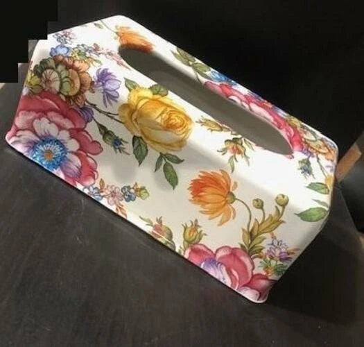 MACKENZIE-CHILDS Flower market Rectangle tissue box, retired, new | eBay
