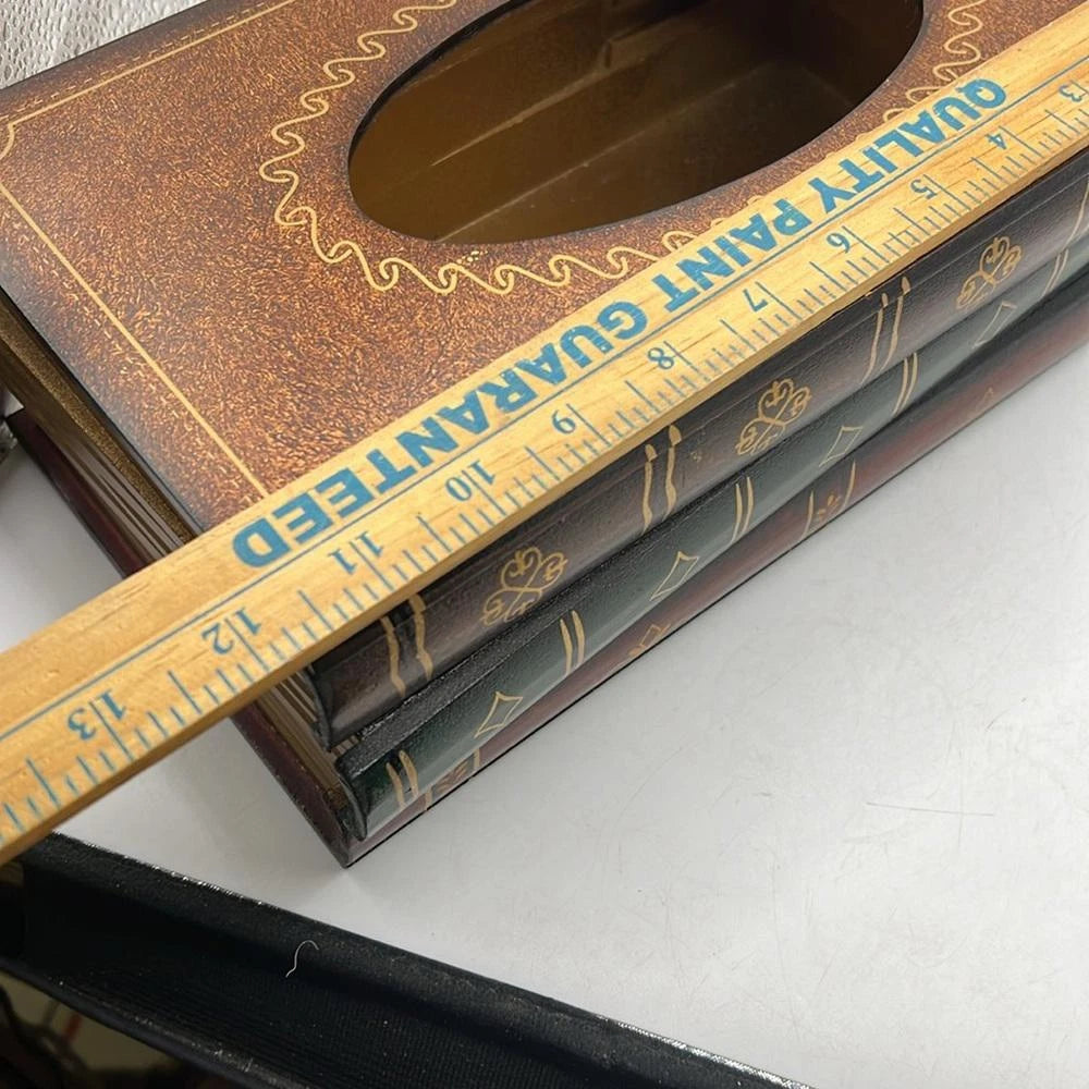 Wooden Book Tissue Box Napkin Holder Dispenser Cover Case Home Decor | eBay