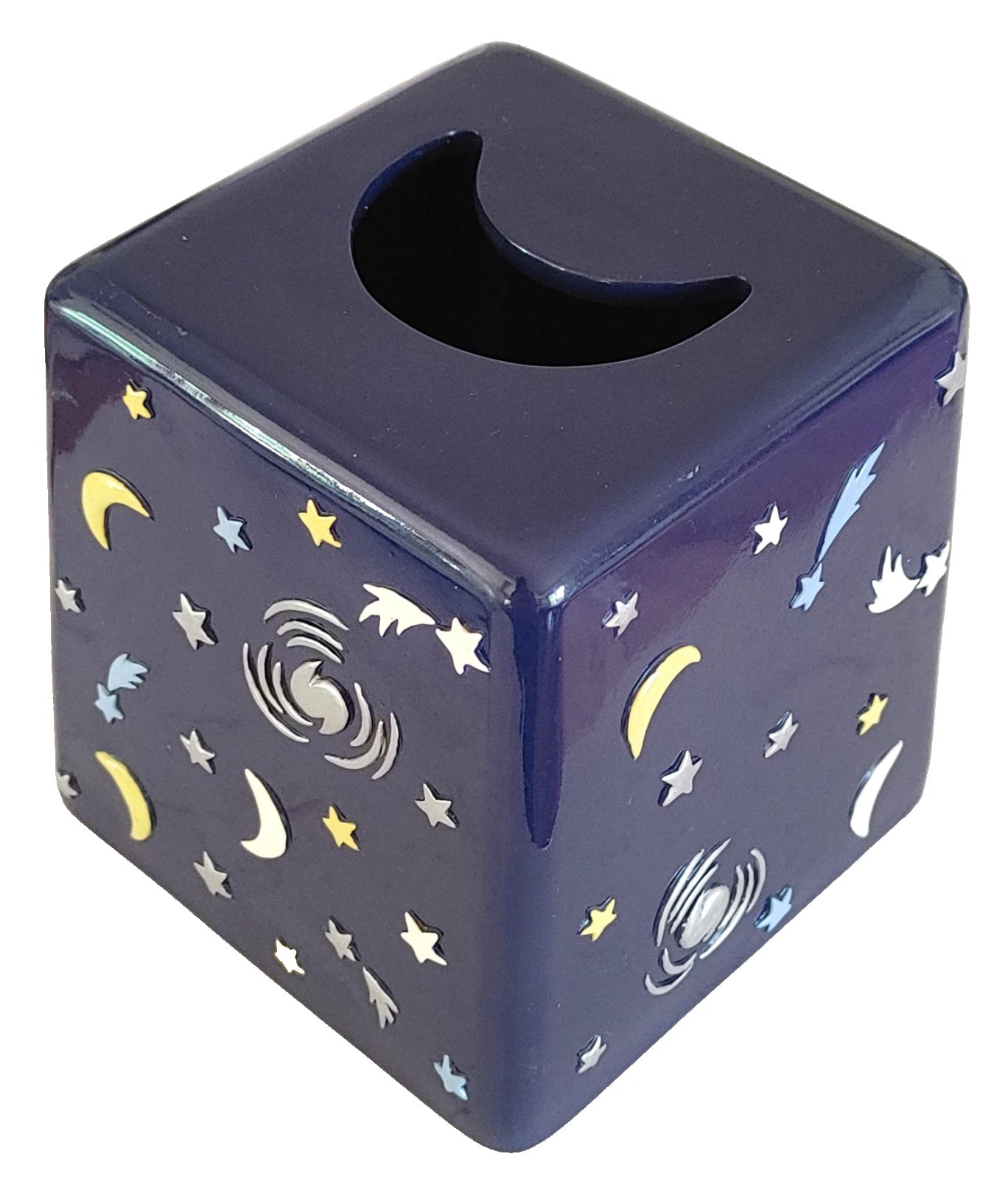VTG Tissue Cover Box Celestial Stars Moon Solar Galaxy Blue 3D 80's 90's Upright | eBay