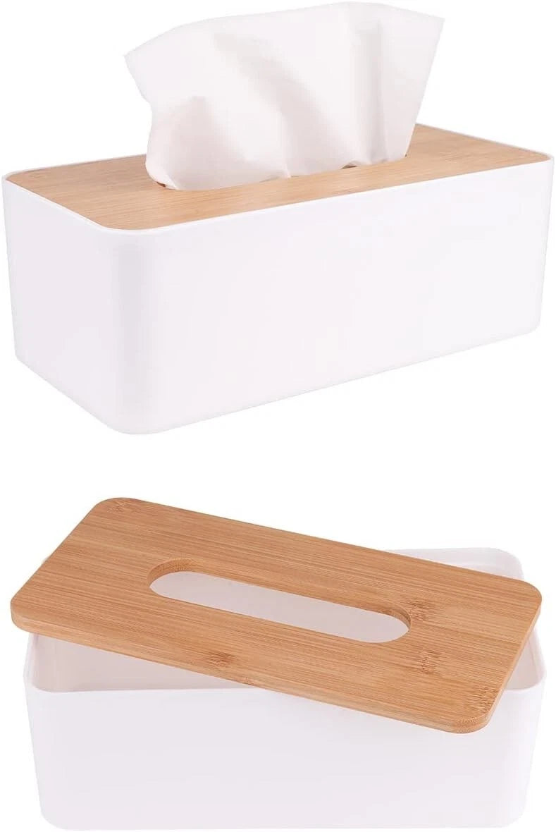 Tissue Box Holder for Bathrooms,Bamboo Cover Plate,Home and Office(Bulk 3 Sets) | eBay