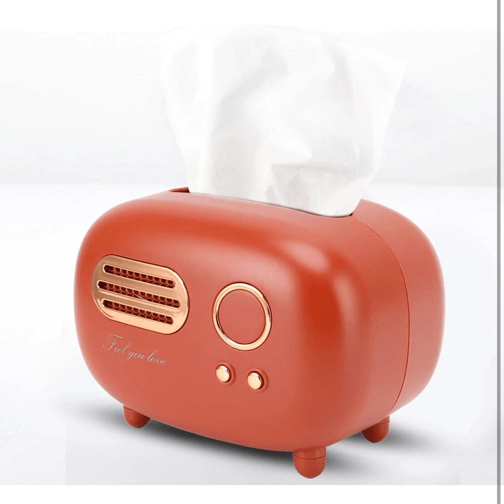 Tissue Cover Box Retro Radio Shape Tissue Box Holder Plastic Orange Red Gold | eBay