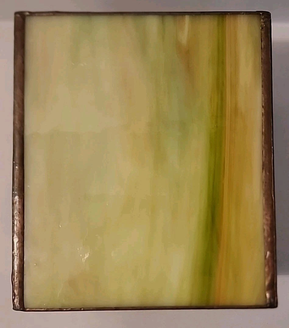 Vtg. Leaded Stained Glass Tissue Box Cover Slag With Sea Shells EUC | eBay