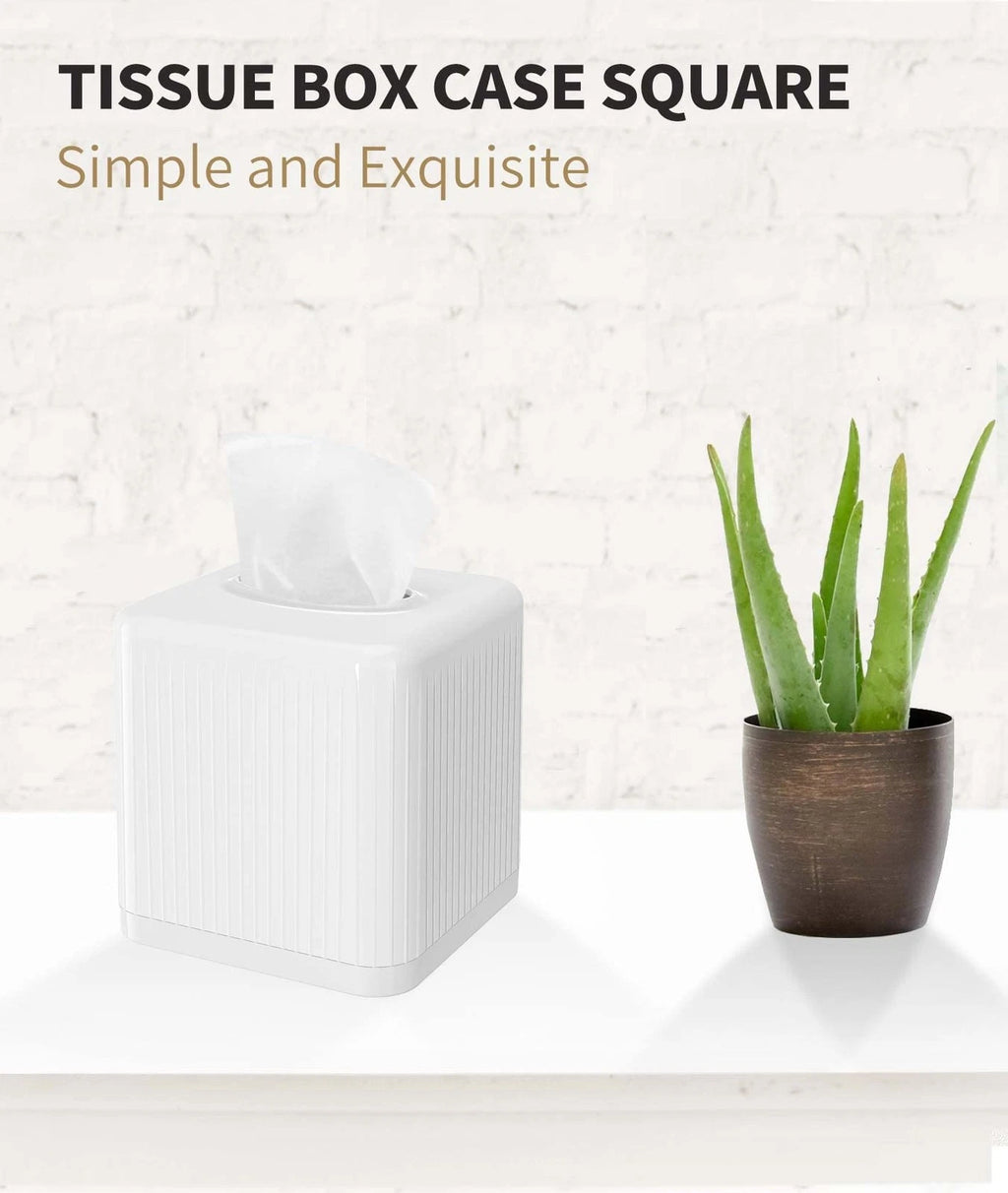 Tissue Box Cover with Base, Square Plastic Tissue Box Holder Decorative Tissu... | eBay