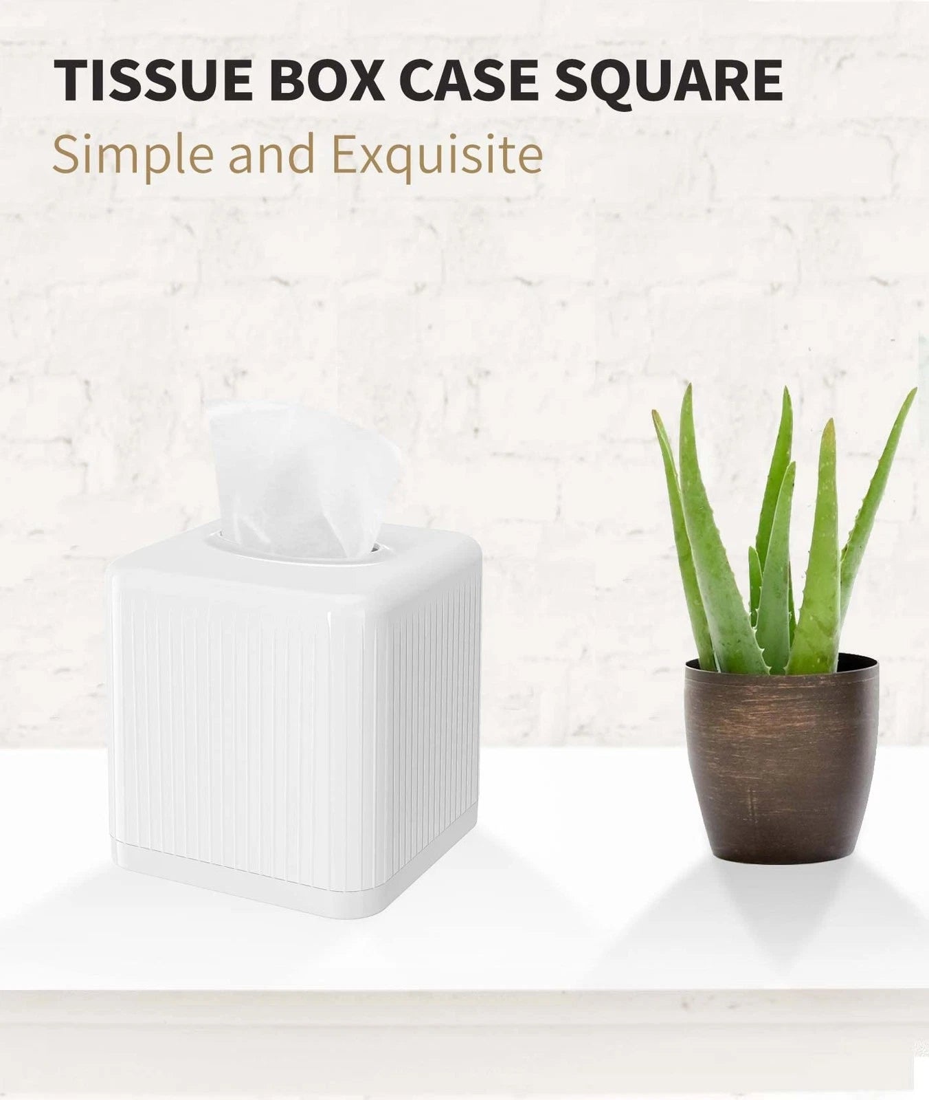 Tissue Box Cover with Base, Square Plastic Tissue Box Holder Decorative Tissu... | eBay