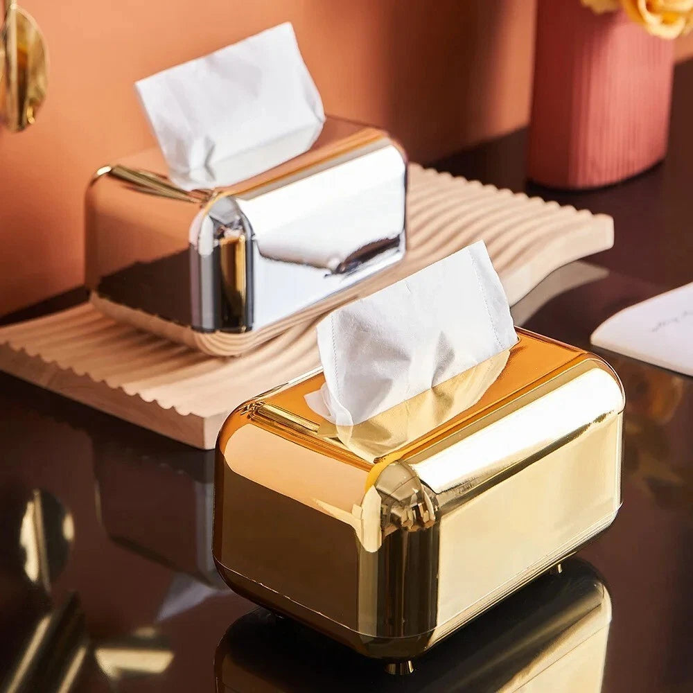 PREMIUM Gold Tissue Box Cover Rectangular Tissue Box Holder Tissue Box Storage | eBay