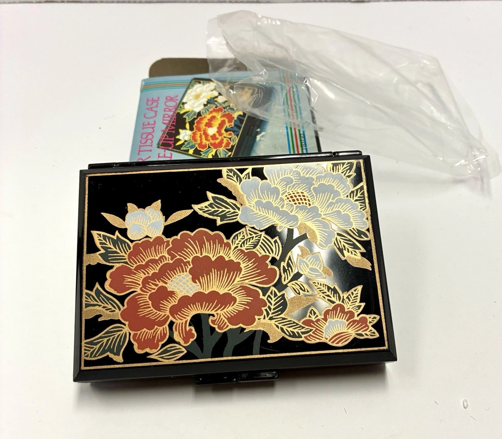 Vintage Decorative Tissue Box With Mirror Purse Size New In Package | eBay