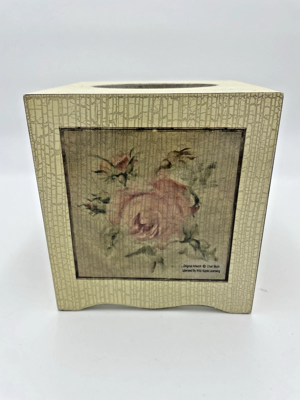 Cheri Blum Vintage Antique Rose Wood Tissue Box Cover Holder | eBay