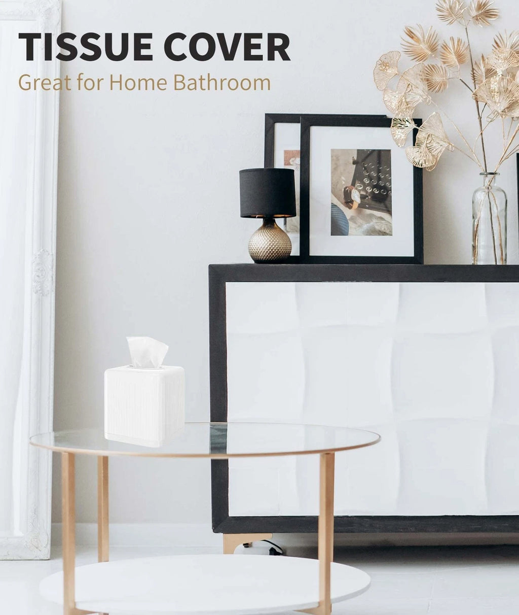 Tissue Box Cover with Base, Square Plastic Tissue Box Holder Decorative Tissu... | eBay