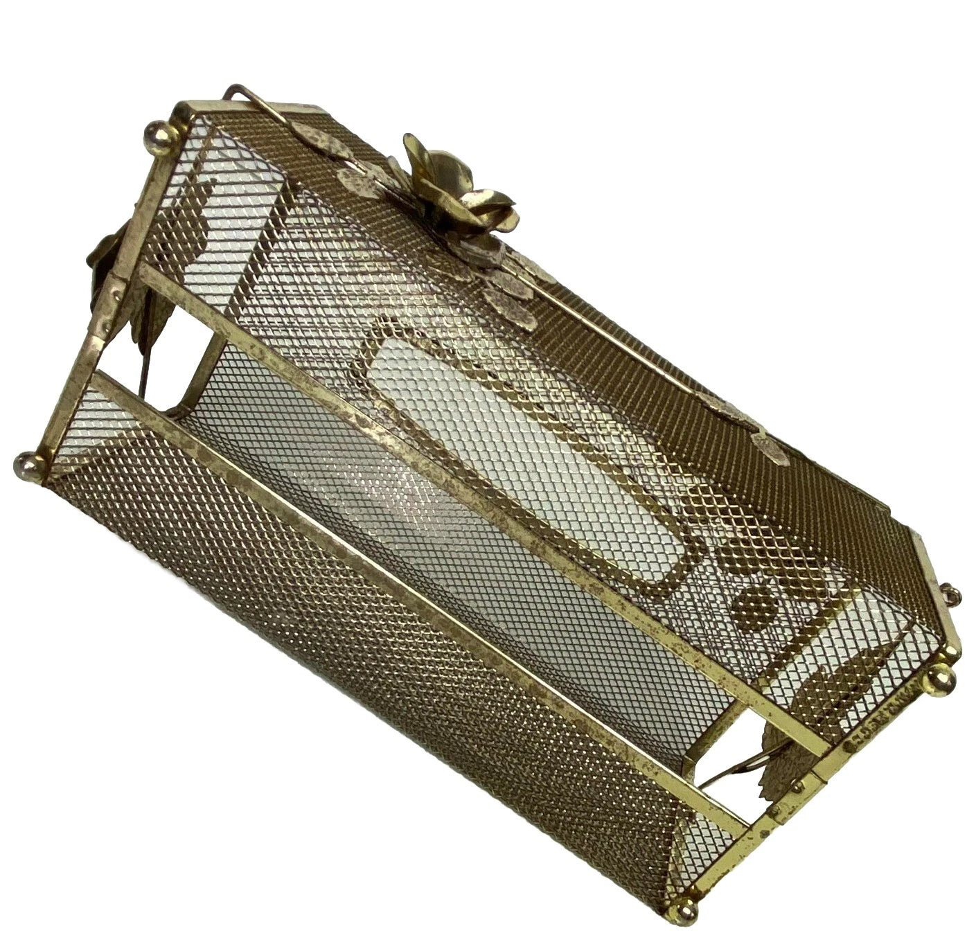 Facial Tissue Box Holder Filigree Floral Rose Wire Vanity Cover MCM Metal Mesh | eBay