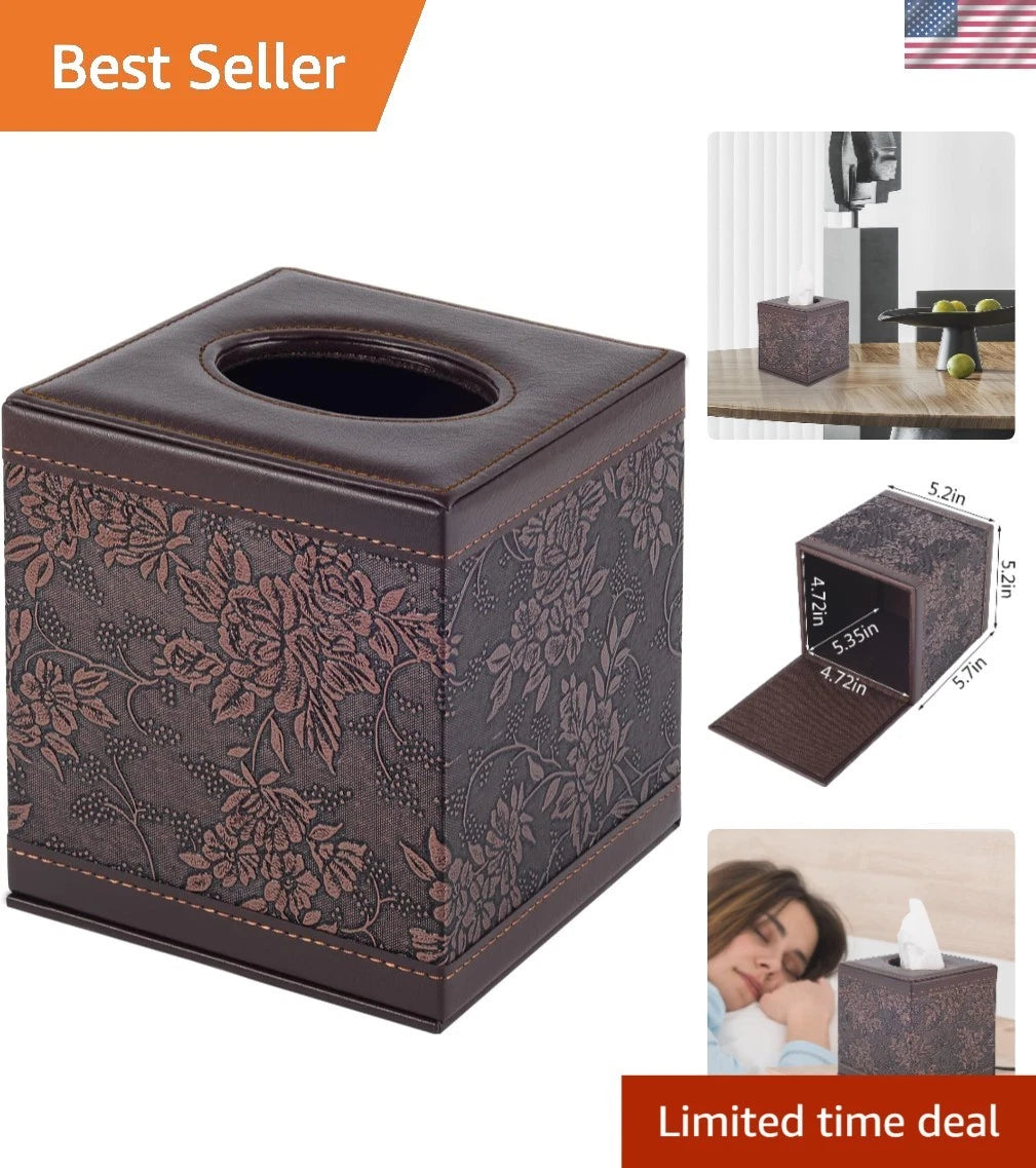 Elegant Leather Tissue Box Cover – Modern Square Design with Magnet Closure | eBay