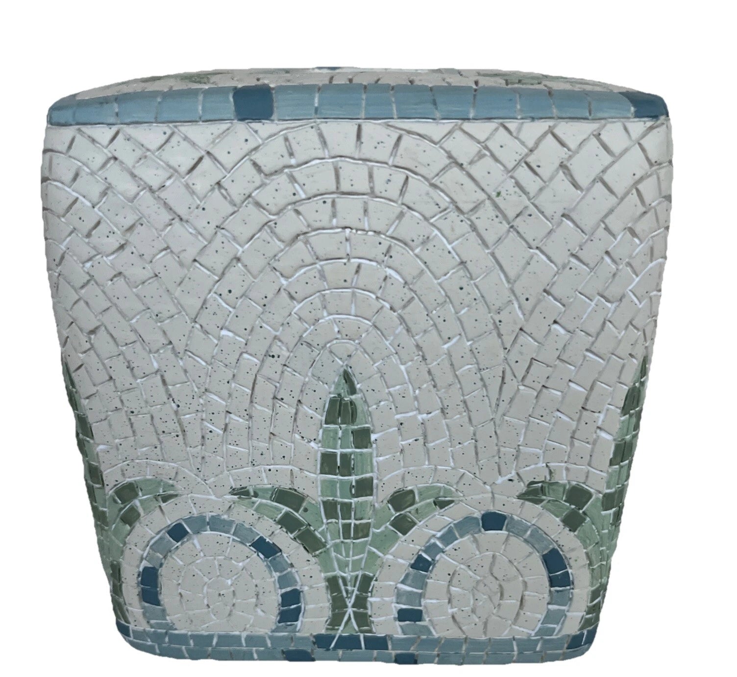 Croscill Tile Tissue Box Cover Sea Blue and Green EUC | eBay