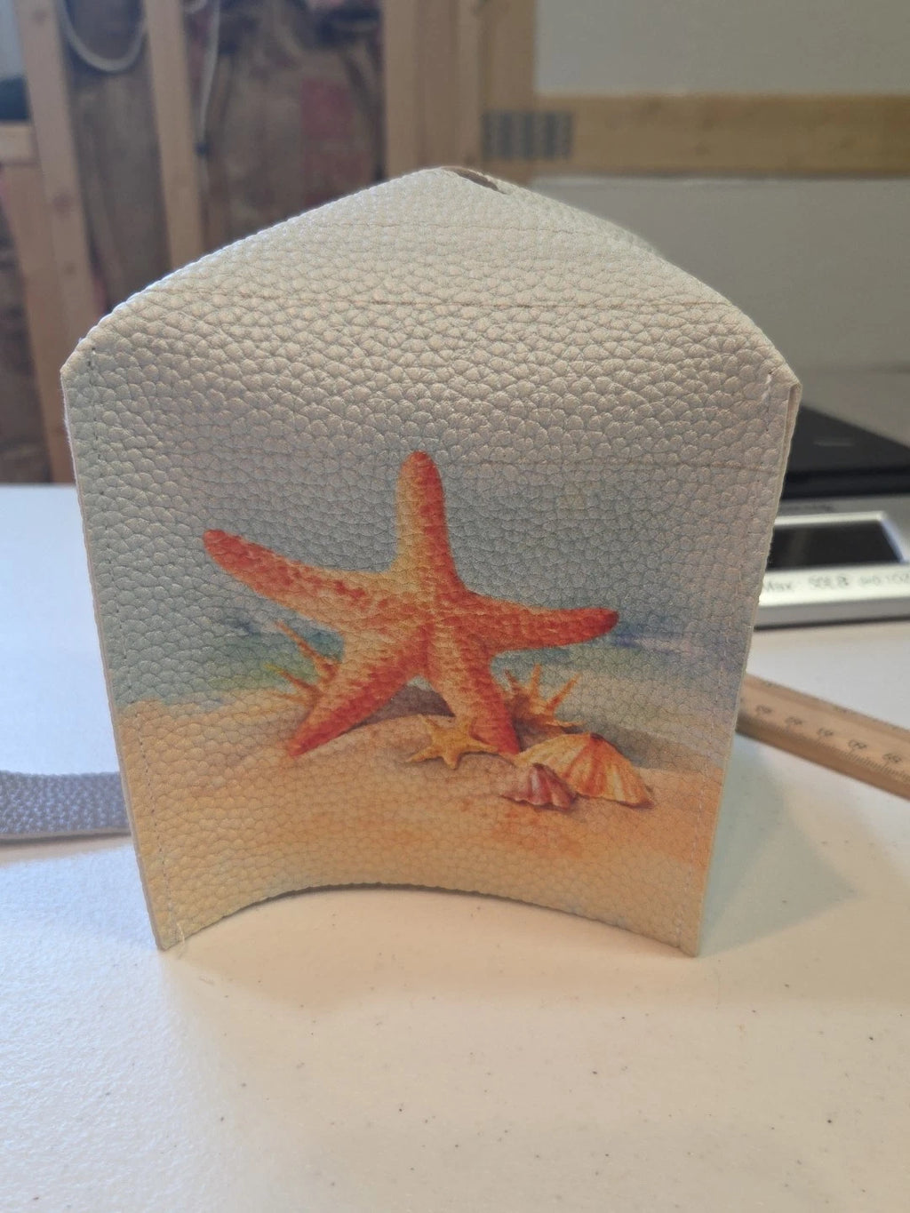 Square Tissue Cover Beach Nautical Square Starfish Shells Ocean Texture Design | eBay