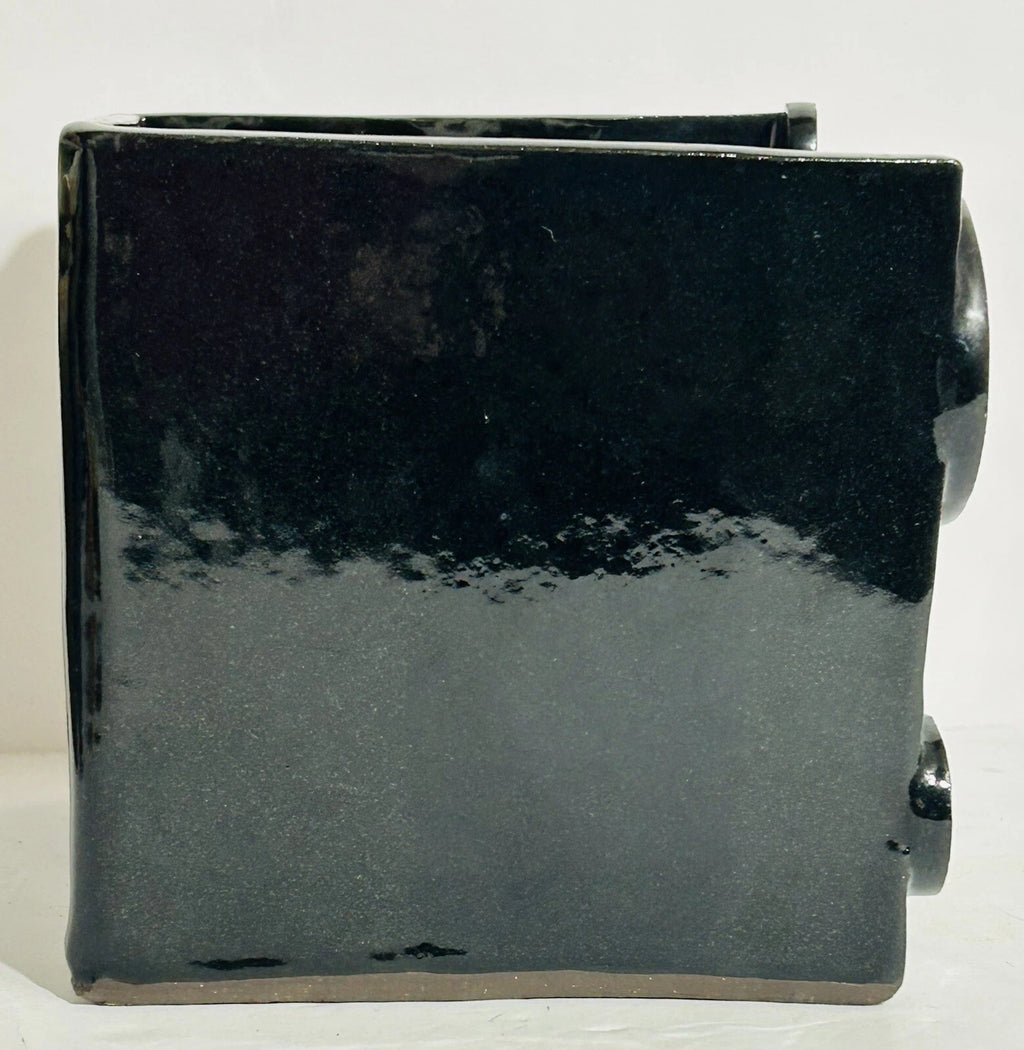 Studio Art Pottery Tissue Box Holder Black Glaze Moon Phase Whimsy Goth Witchy | eBay