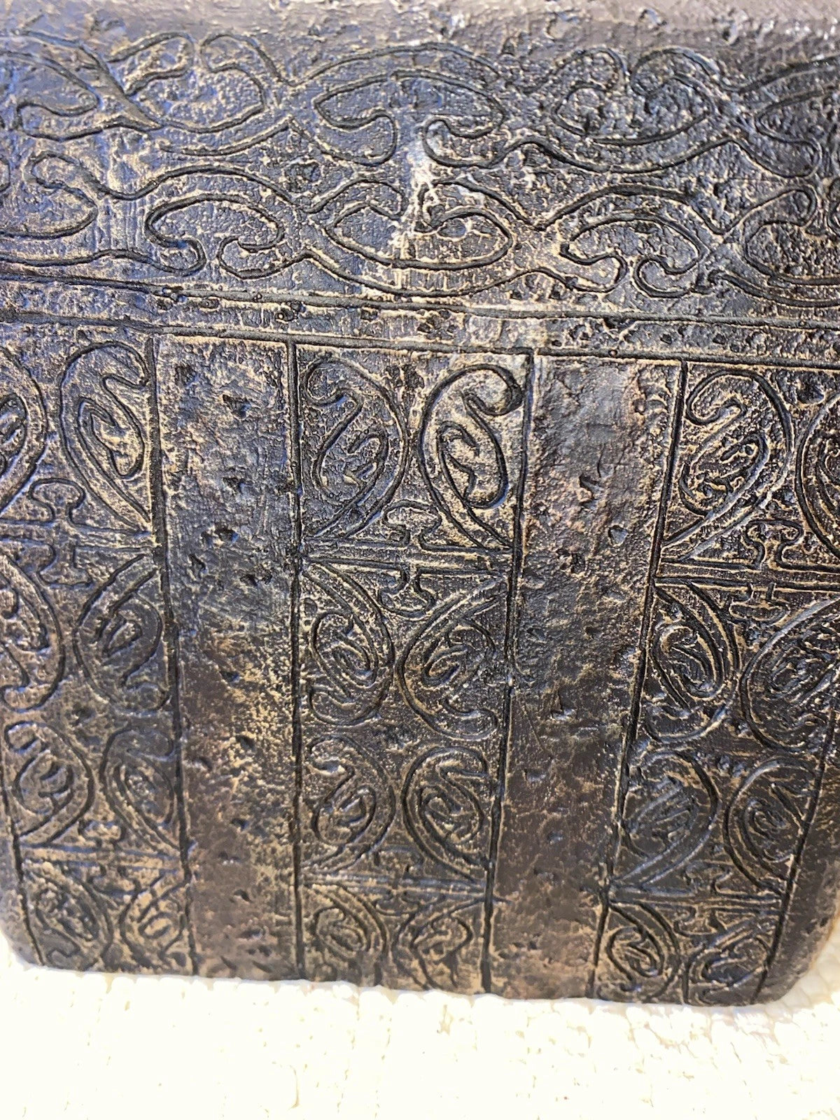 Cast Iron Decorative Tissue Box Holder Cover Brown Ancient Ornate Scroll Design | eBay