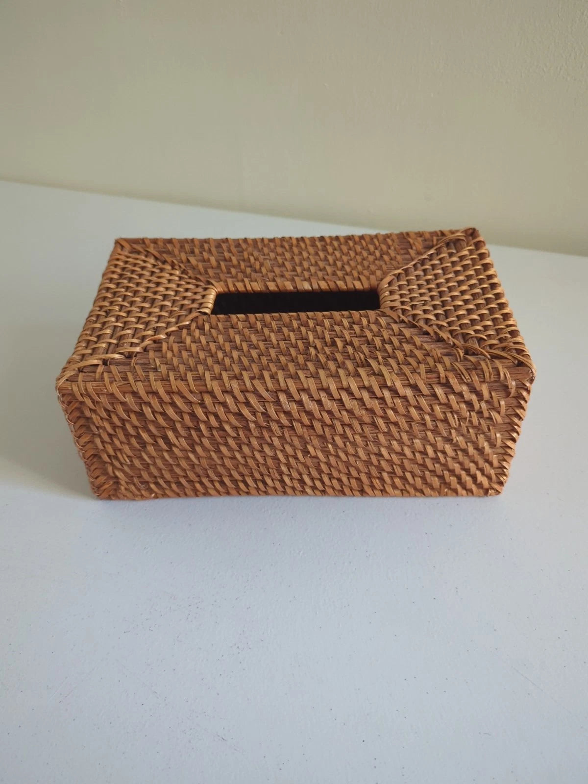 Unique Vtg Rattan Wood Tissue Box Cover Holder Classic Coastal | eBay