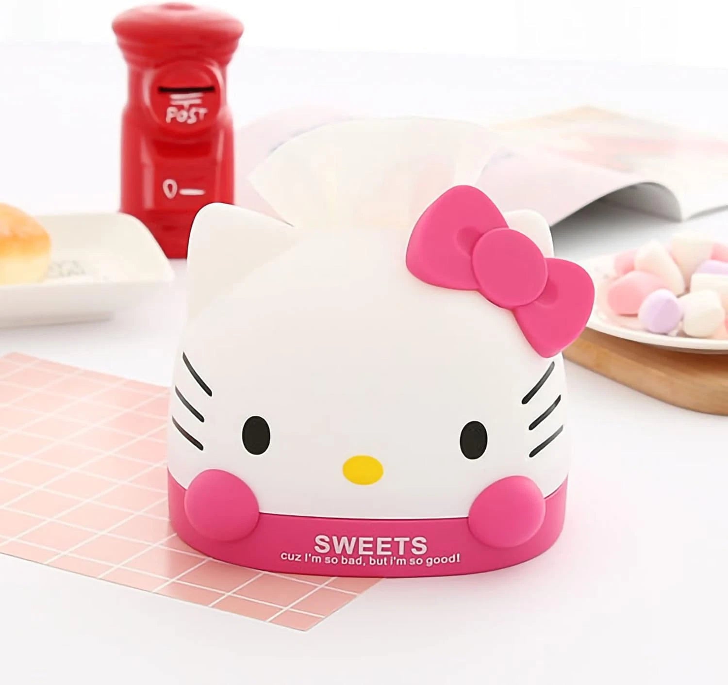 Kawaii Kitty Tissue Box for Living Room Bedroom Bathroom Car Office,Tissue Dispe | eBay