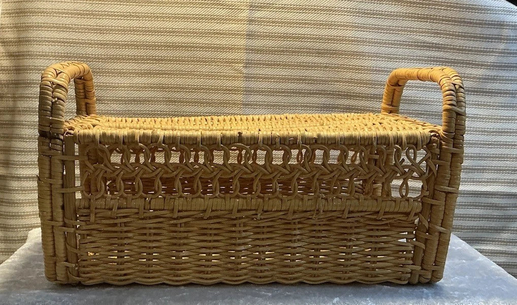 Vintage Wicker Rectangular Tissue Box Cover Boho Nautical Beach Cottage Core | eBay