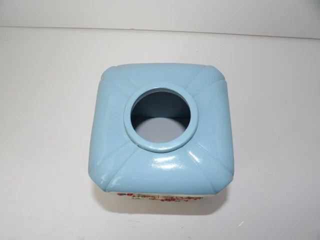 Waverly Blue and White Ceramic Tall Tissue Box Cover with Embossed Roses | eBay