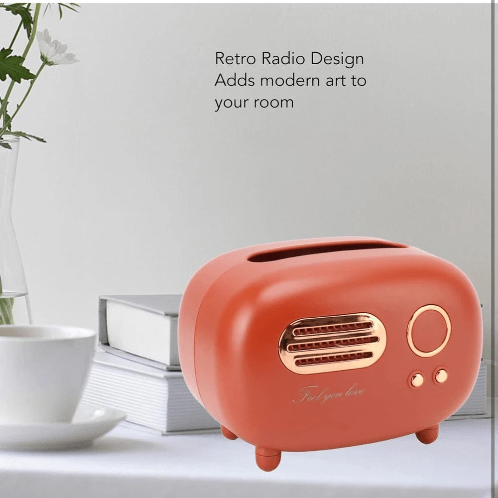 Tissue Cover Box Retro Radio Shape Tissue Box Holder Plastic Orange Red Gold | eBay