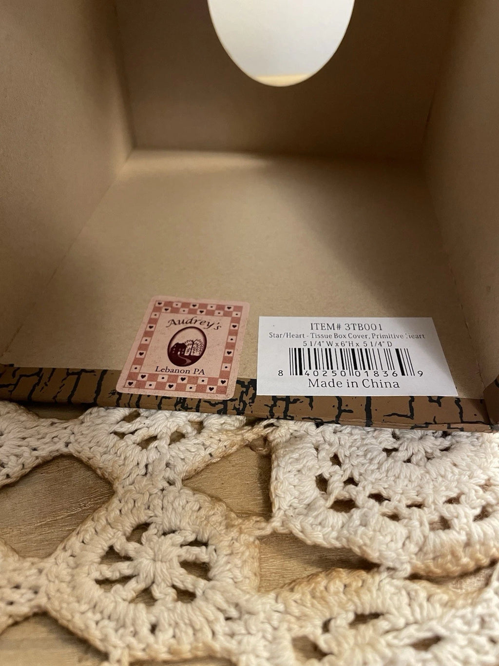 Primitive Country Tissue Box Cover Primitive Hearts Stars Preowned | eBay