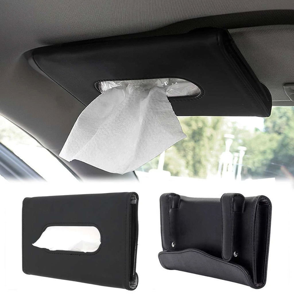 Car Sun Visor Tissue Dispenser Box Holder Universal PU Leather Paper Towel Case | eBay