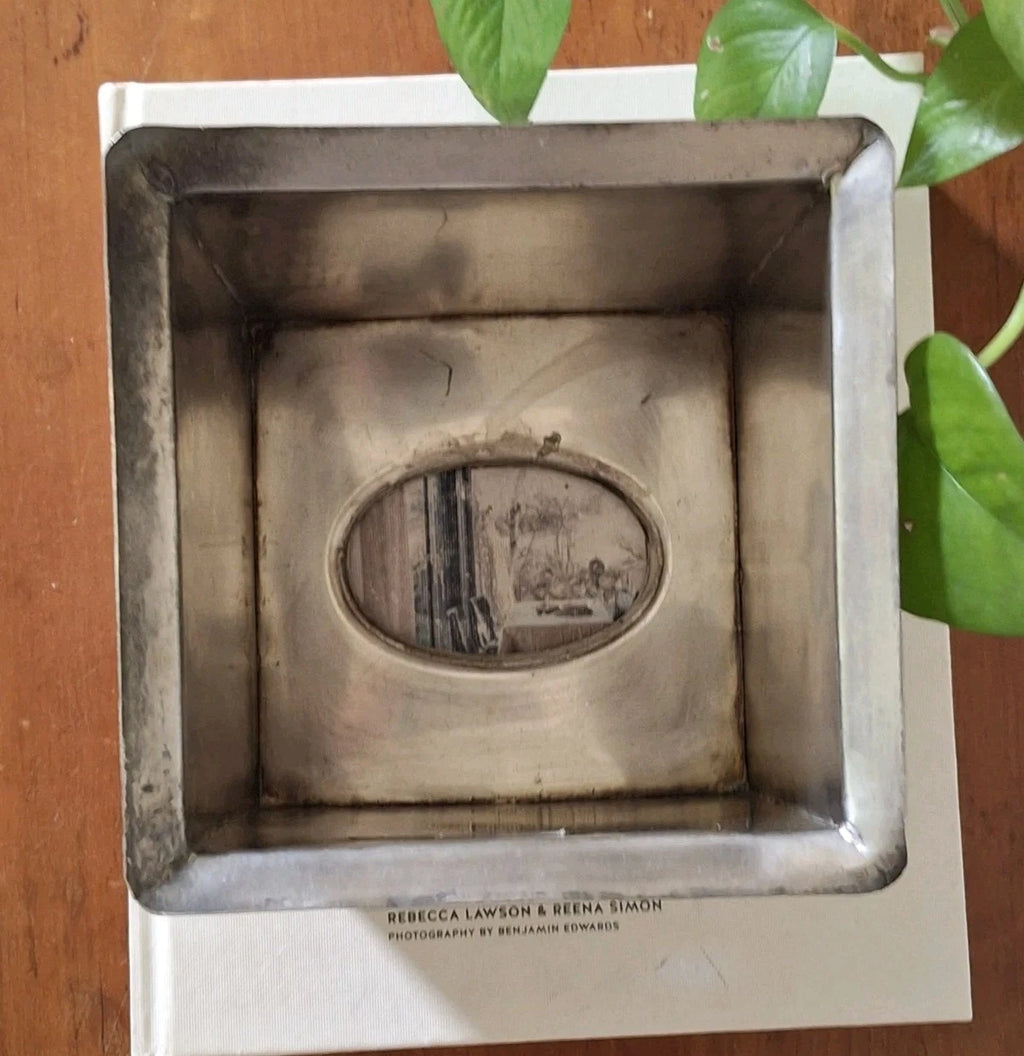Rustic Silver Tone Metal Tissue Box Cover Patina Minimalist Farmhouse | eBay