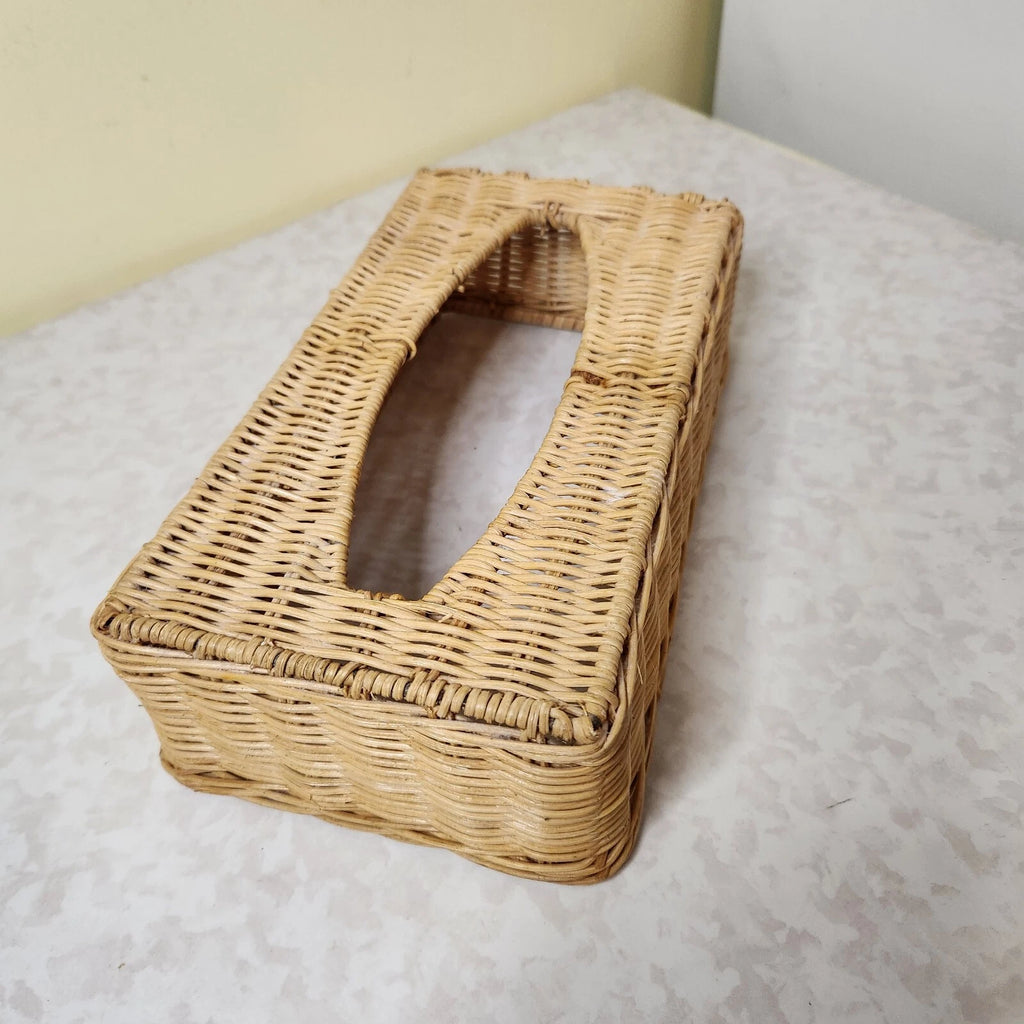 Vintage Kleenex Woven Wicker Rattan Tissue Rectangle Box Cover F3 | eBay