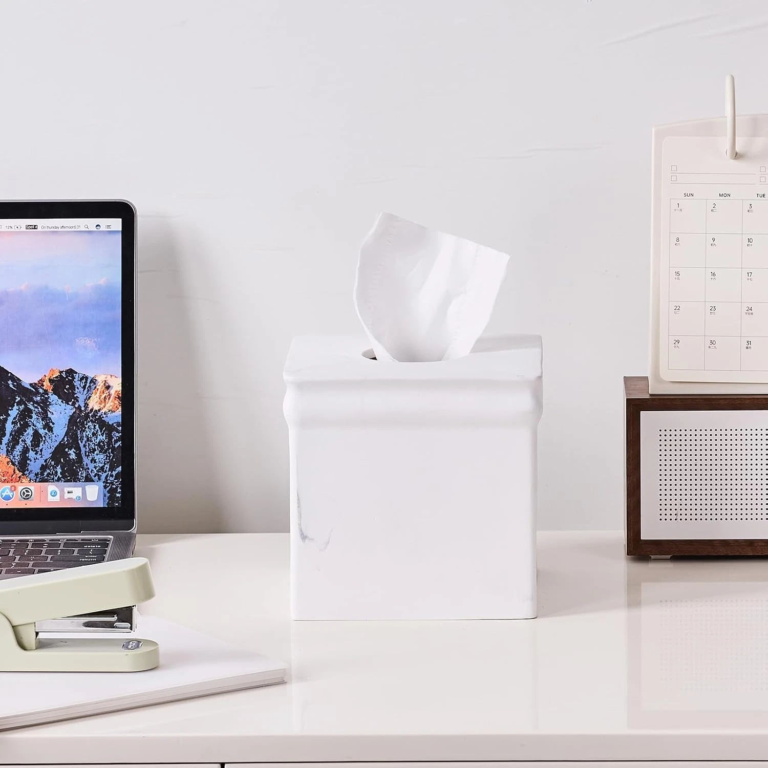 White Marble Tissue Box Cover Retro Square for Bathroom Conutertop,Tissue Box Ho | eBay