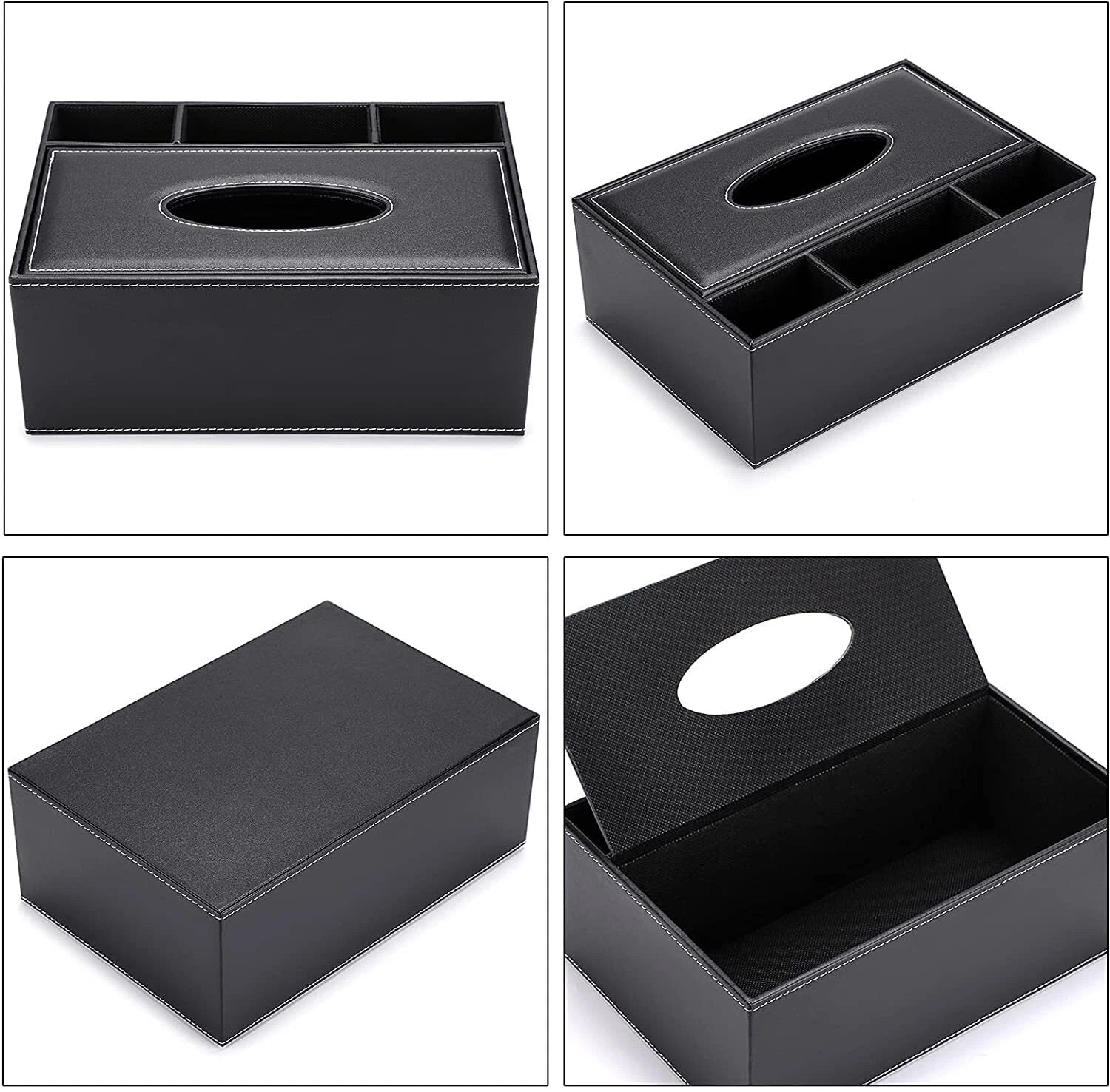 Pu Leather Tissue Box Cover Multifunctional Tissue Box Holder With Stationery Re | eBay