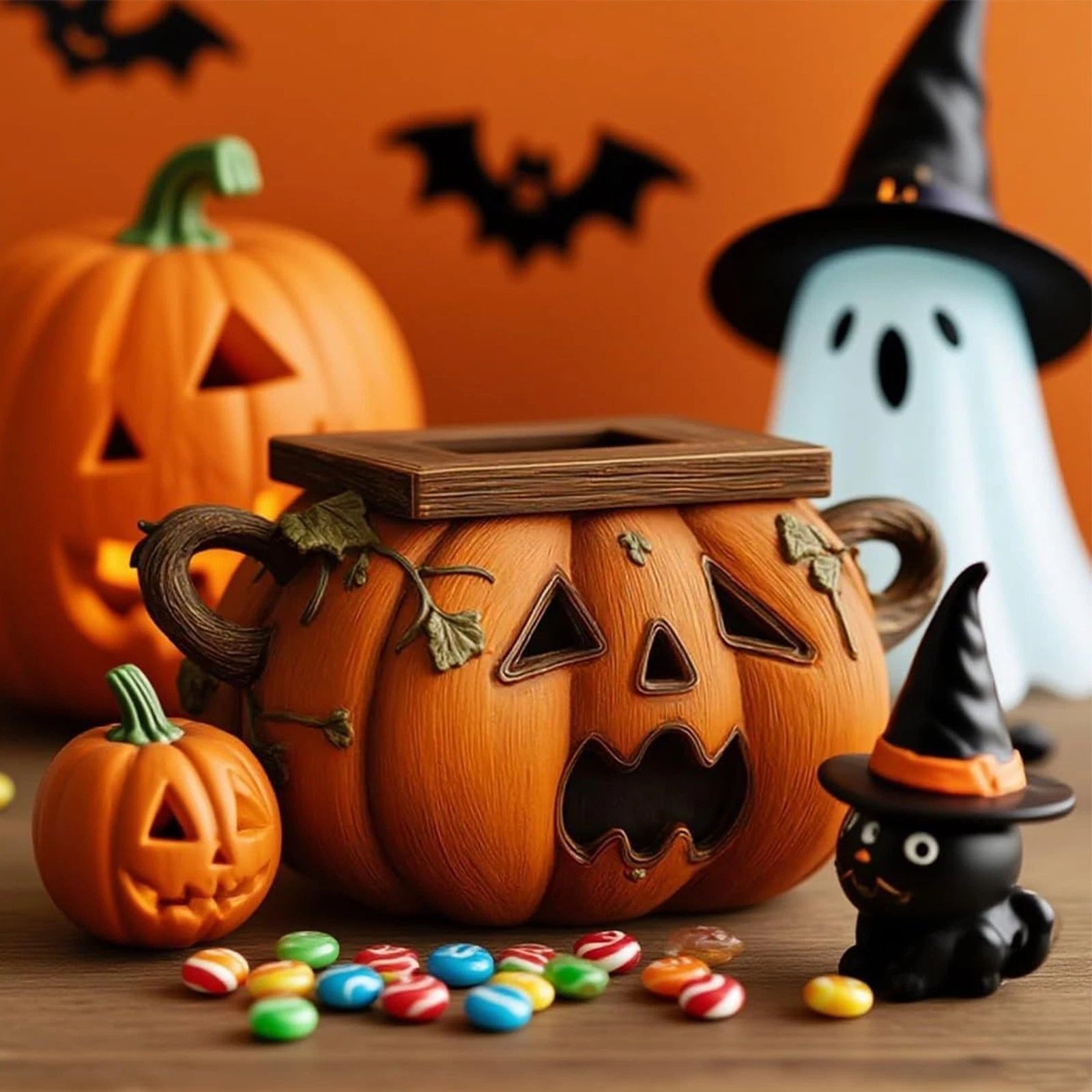 Pumpkin Tissue Box Holder Napkin Organizer for Home Pumpkin Shaped delightful | eBay