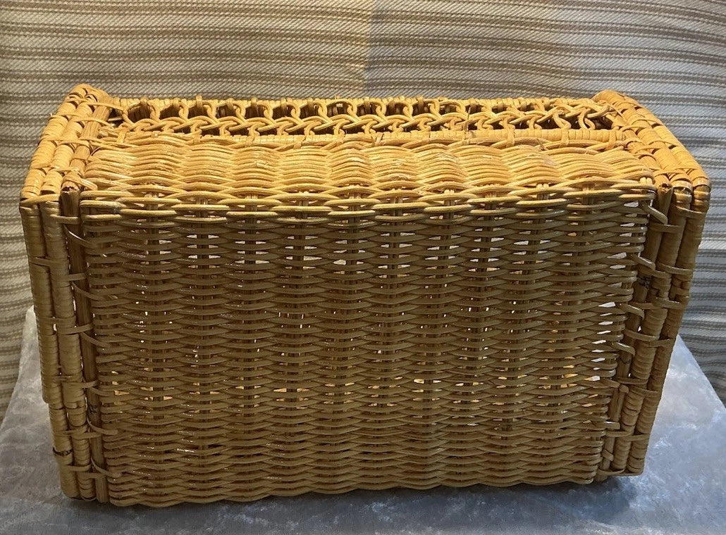 Vintage Wicker Rectangular Tissue Box Cover Boho Nautical Beach Cottage Core | eBay