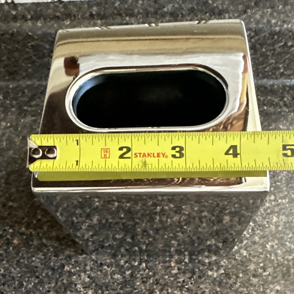 Square Metal Silver Tone Facial Tissue Box Cover Holder | eBay