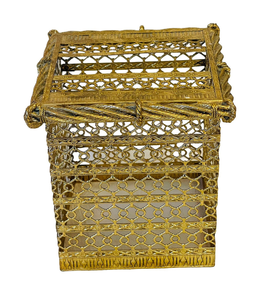 Vintage Brass Filigree Tissue Box Cover Hollywood Regency Metal Kleenex Holder | eBay