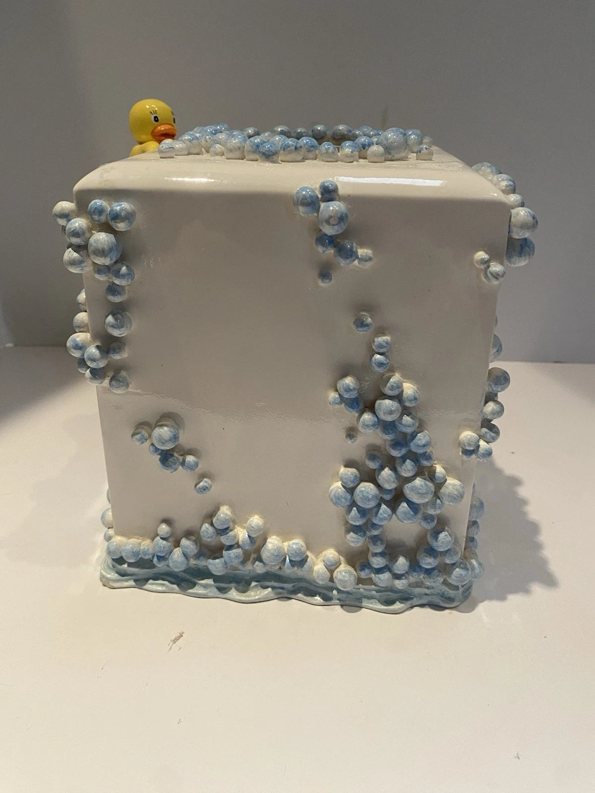 Bubbles Tissue Box Holder Bathroom Duckies Vintage Blue White | eBay