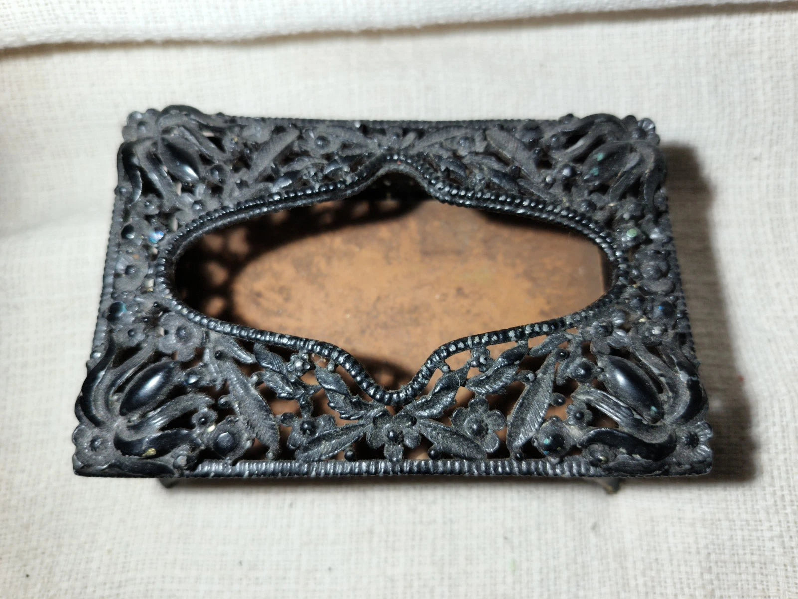 Vtg Pocket Small Tissue Holder Black Ormolu Filigree Ornate Regency 4.5” | eBay