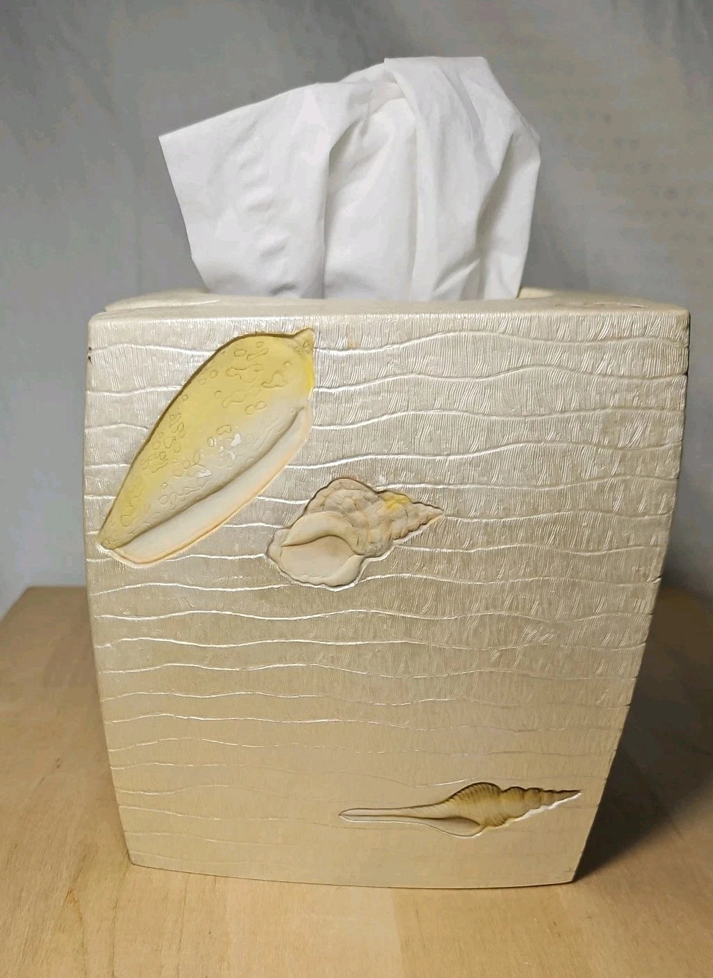 Croscill Home Beach Haven Square Tissue Box Cover Sea Shells Beach Nautical | eBay