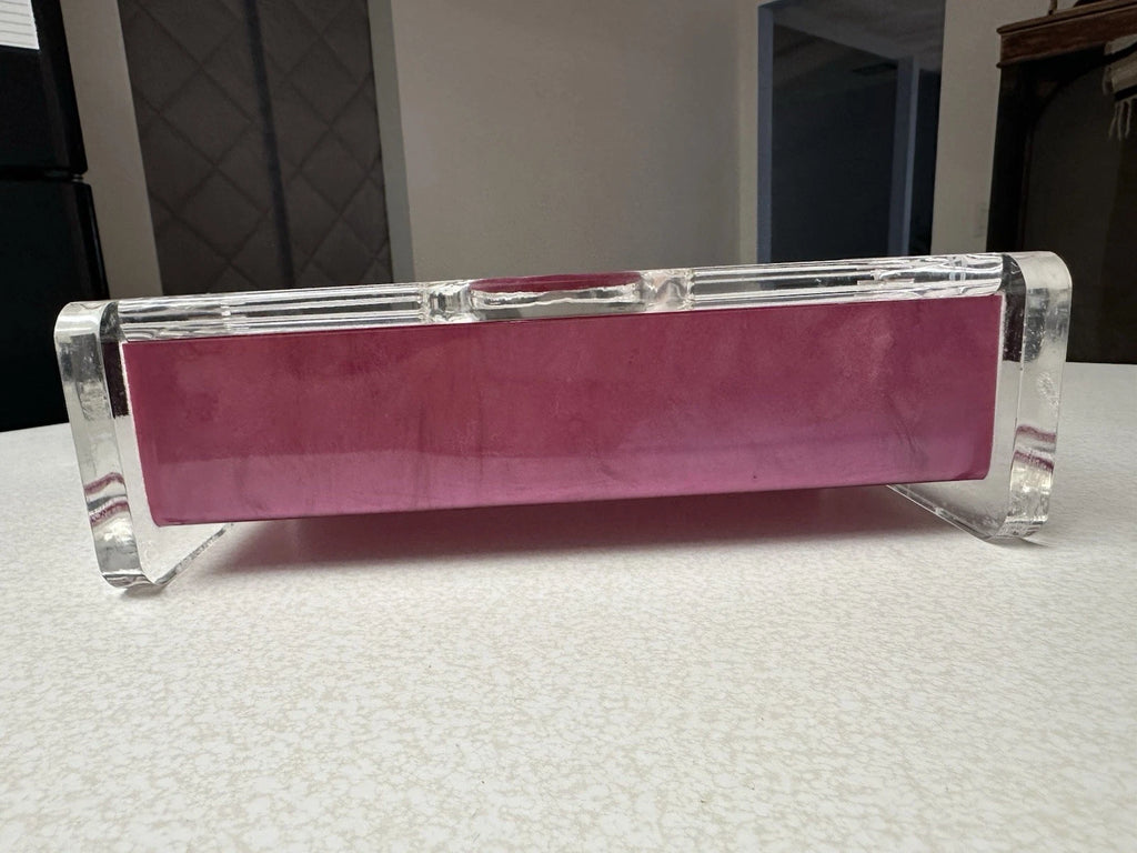 Vintage MCM Regency Thick Lucite Kleenex Cut Tissue Box Holder Acrylic pink | eBay