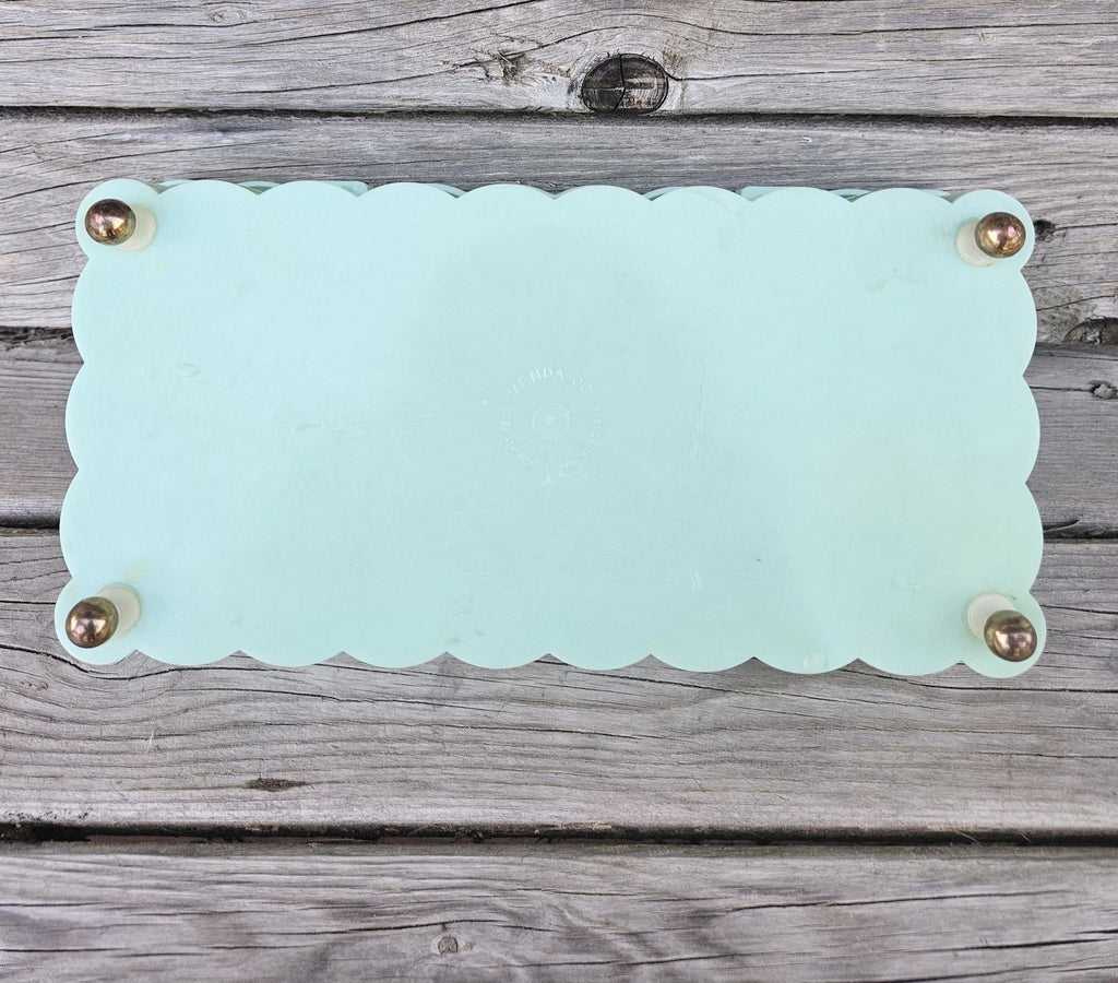 Vtg 60s Menda Co. Tissue Box Holder Cover Rectangle Mint Foam Green Floral Photo | eBay