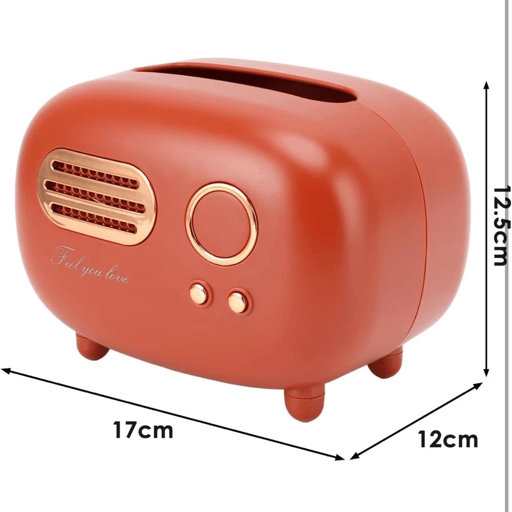 Tissue Cover Box Retro Radio Shape Tissue Box Holder Plastic Orange Red Gold | eBay