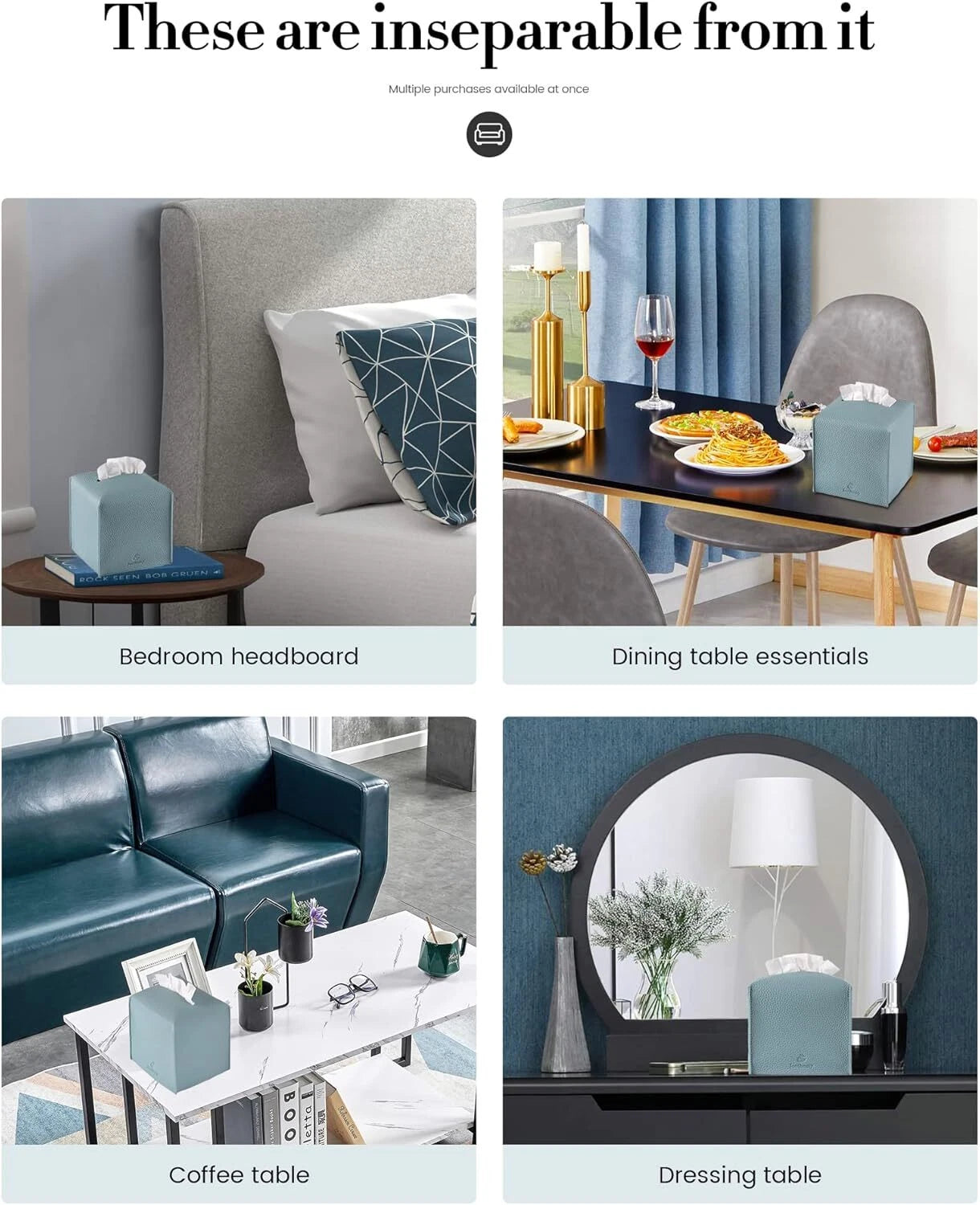 PU Leather Tissue Box Covers – Modern Square Holders for Home, Office & Bathroom | eBay