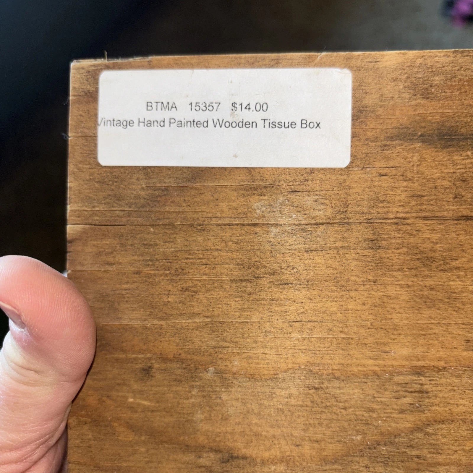 Vintage Hand Painted Wooden Tissue Box 11” x 6” | eBay