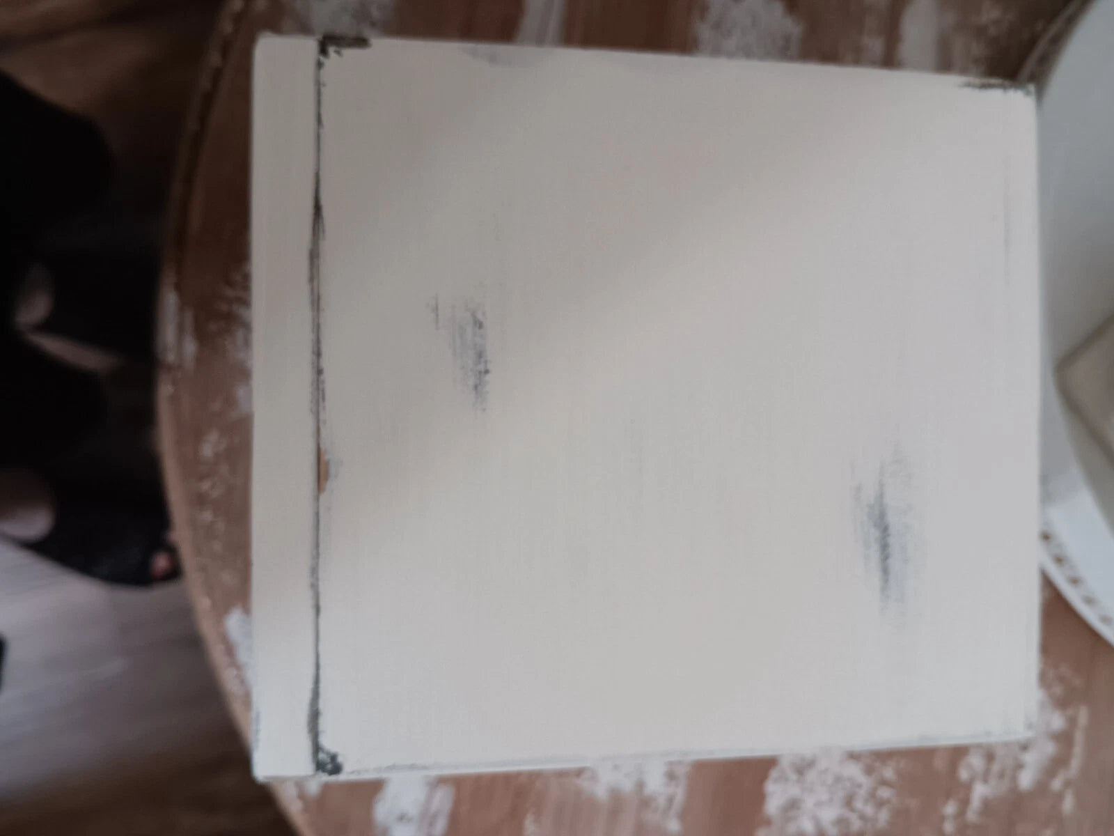 Wooden Tissue Box White Fleur De Leis Cottagecore Shabby Chic | eBay