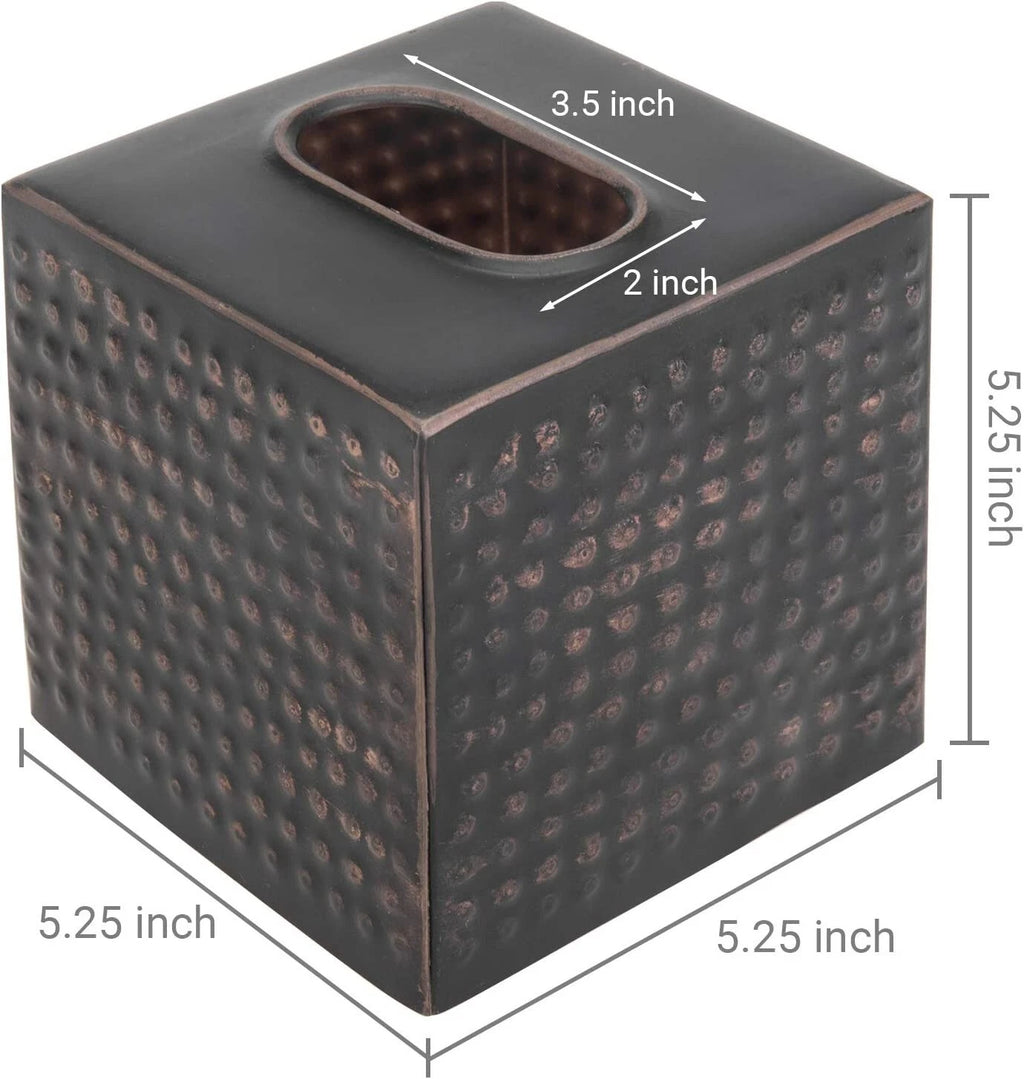 Tissue Holder with Open Bottom, Brushed Bronze Hammered Metal Tissue Box Cover | eBay