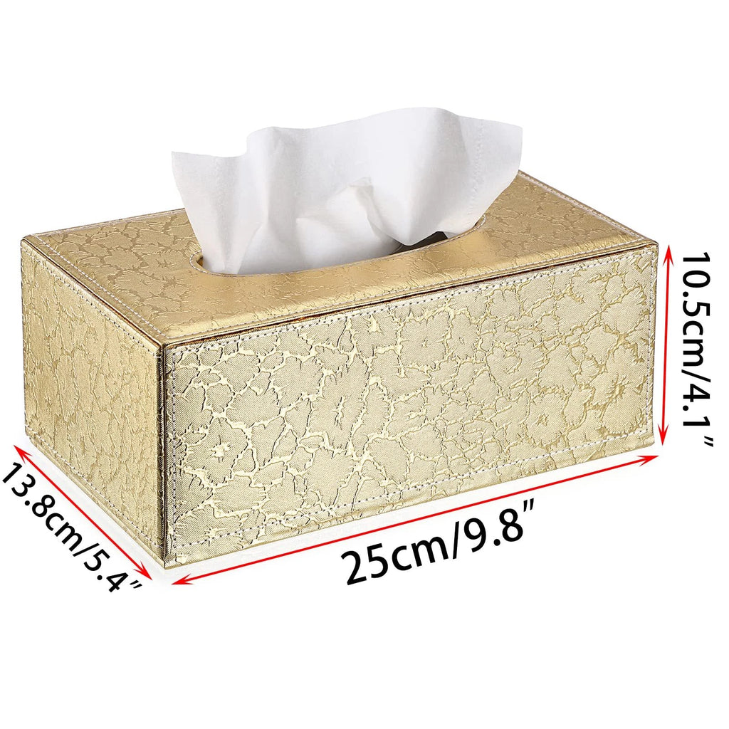 Gold Rectangular Tissue Box Cover Stylish with Magnetic Bottom for Easy Refill | eBay