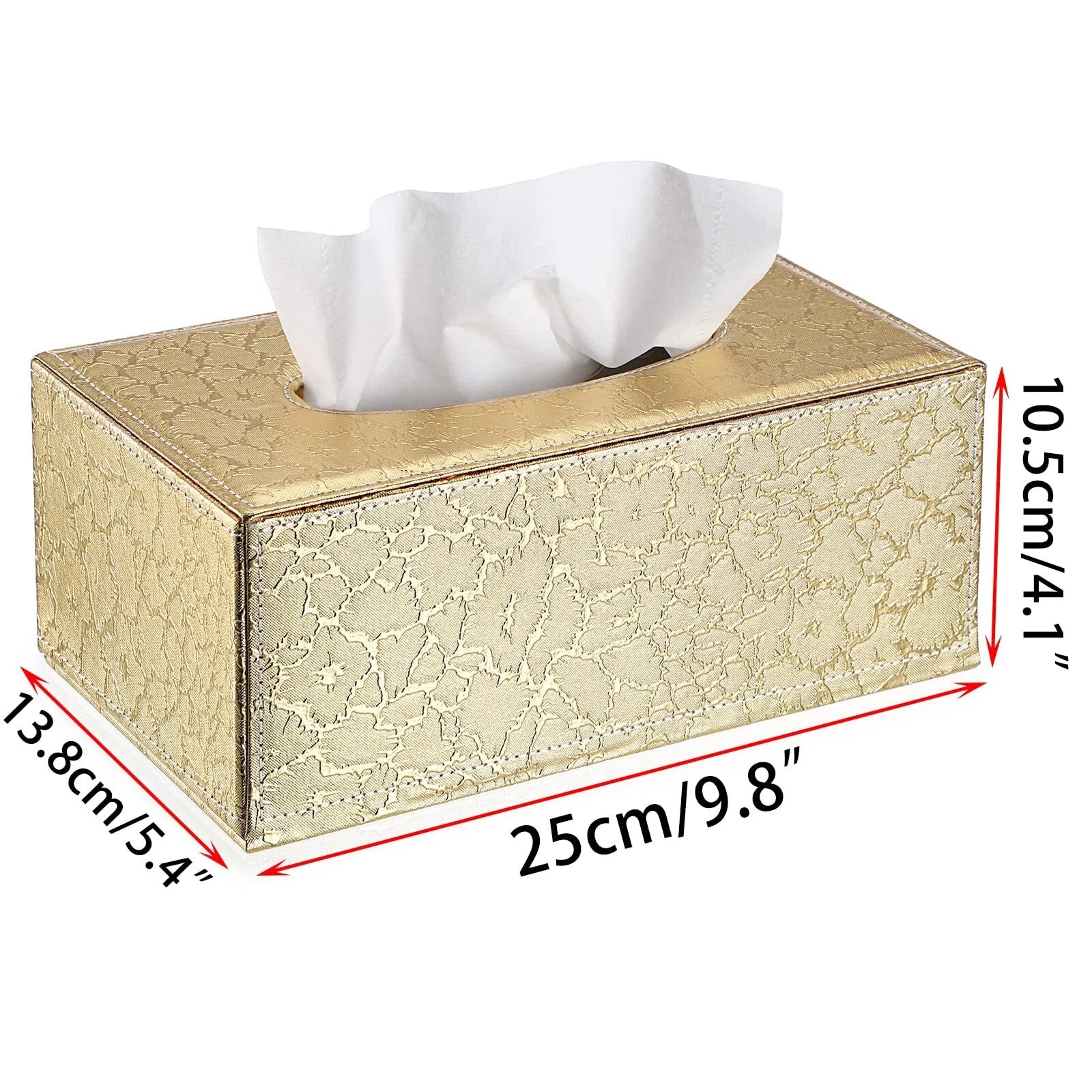 Gold Rectangular Tissue Box Cover Stylish with Magnetic Bottom for Easy Refill | eBay