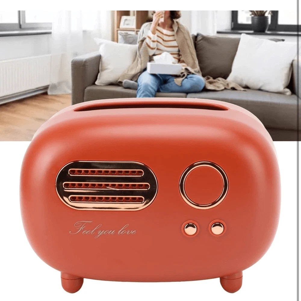Tissue Cover Box Retro Radio Shape Tissue Box Holder Plastic Orange Red Gold | eBay