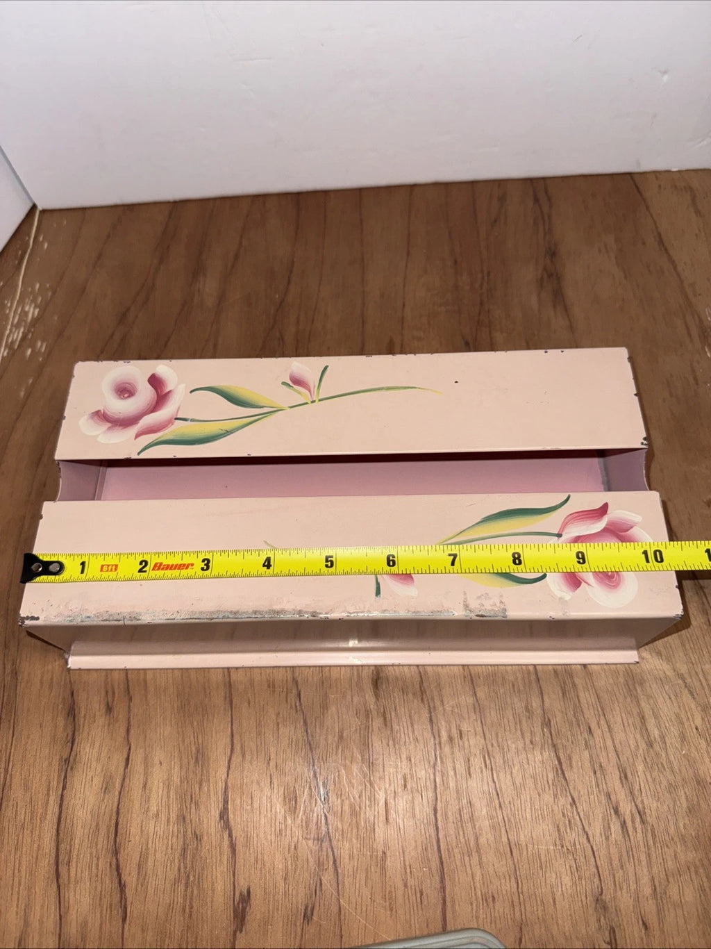 VTG Metal Pink Hand Painted Rose Wall Mount Tissue Holder/Box Holder | eBay